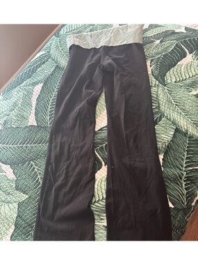 Pink Victoria secret Black Fold-Over Waist Yoga Pants